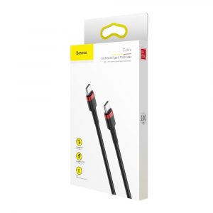 eng pl Baseus Cafule Cable Durable Nylon Cord USB C PD USB C PD PD2 0 60W 20V 3A QC3 0 1M Black Red CATKLF G91 46964 13