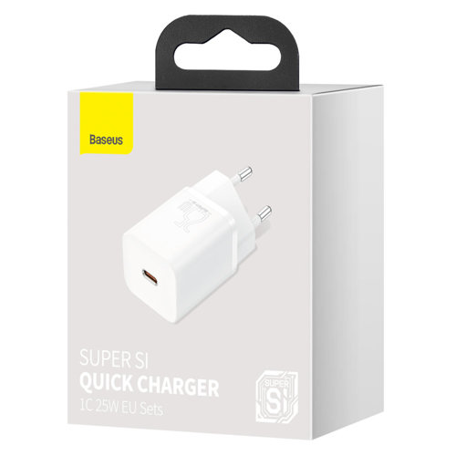 eng pm Baseus Super Si 1C fast wall charger USB Type C 25W Power Delivery Quick Charge white CCSP020102 81910 8